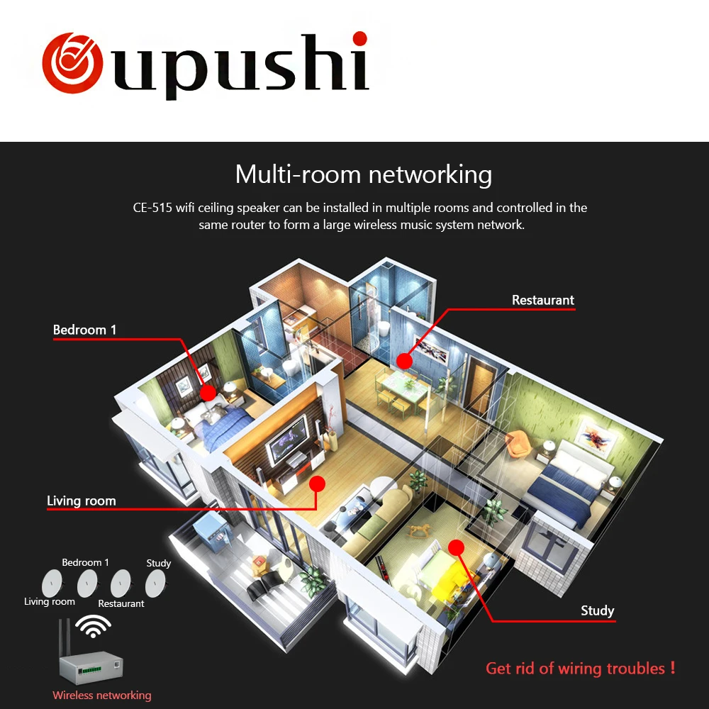 OUPUSHI wifi потолочный динамик 20 60 Вт высококачественные Встроенные колонки домашние