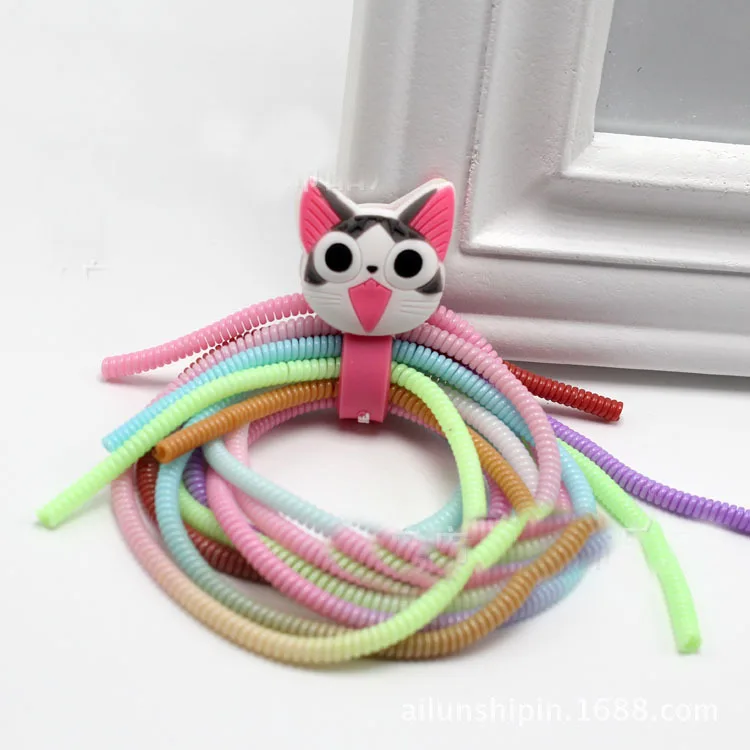 50 шт. 60 см градиентный цвет твердый тпу спиральный зарядный кабель USB шнур