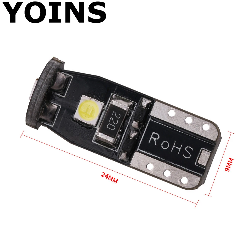 Новинка 2018 50 шт./лот T10 3SMD 3030 Светодиодная лампа W5W 194 168 Автомобильный интерьер
