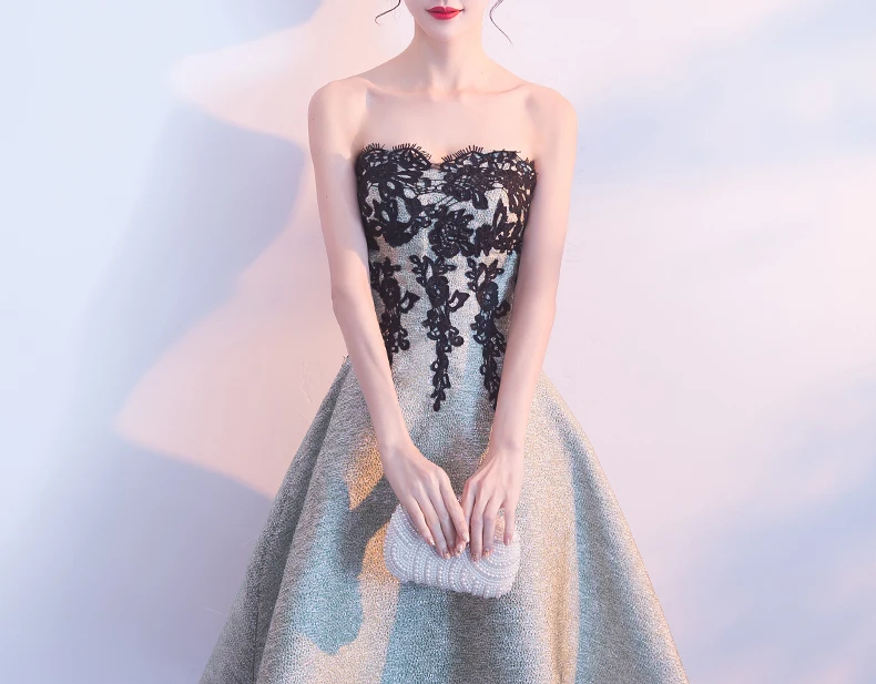 Vestido De Noche Con Cristal Черное вечернее платье с кружевной аппликацией платья для женщин арабское вечернее платье элегантные вечерние платья ES2551