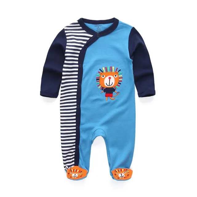 Детские пижамы; детские комбинезоны; Одежда для новорожденных; roupa infantil; хлопковый костюм с длинными рукавами; Осенние Комбинезоны для маленьких мальчиков и девочек - Цвет: baby boy lion69