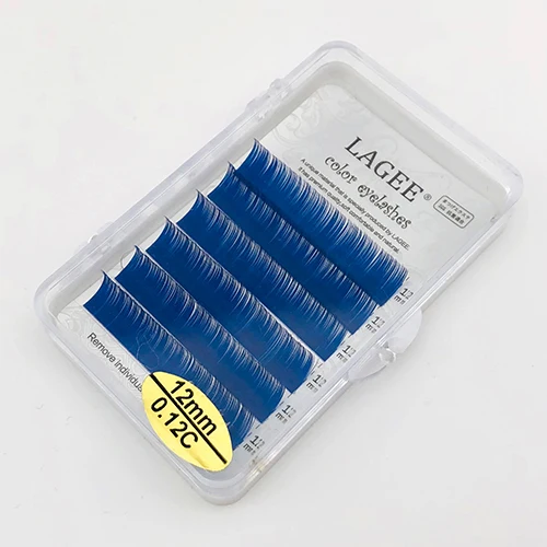 blue LAGEE натуральные накладные ресницы премиум-класса коричневого цвета, Индивидуальные Накладные ресницы из искусственной норки, Мягкие Накладные ресницы радужной расцветки, ресницы для макияжа - Цвет: blue