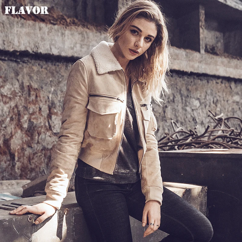 Новинка 2017 женская зимняя куртка из натуральной кожи с воротником