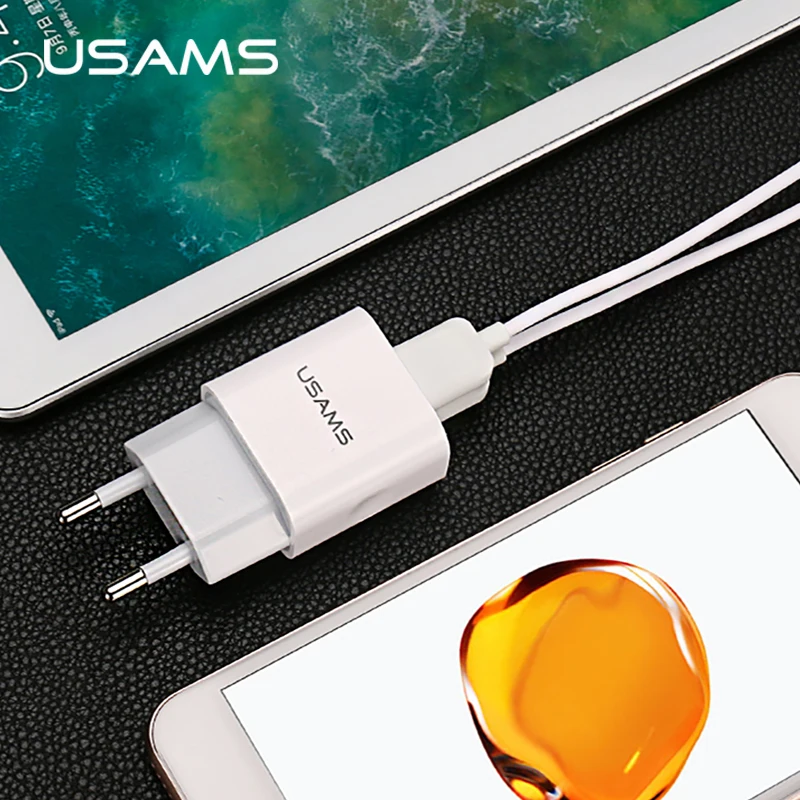 Универсальное USB зарядное устройство USAMS дорожное настенное адаптер Портативный