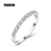 tdqueen wedding rings silver plated metal cubic zirconia bridal wedding engagement rings for women