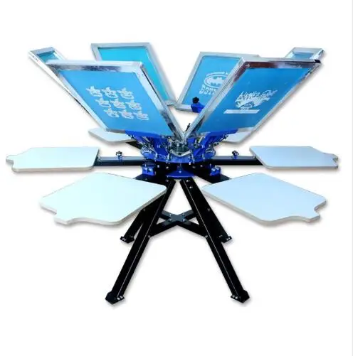 

High Quality Manul 6 Color 6 station Screen Printing Machine Press t-shirt printer equipment carousel FAST and FREE shipping!