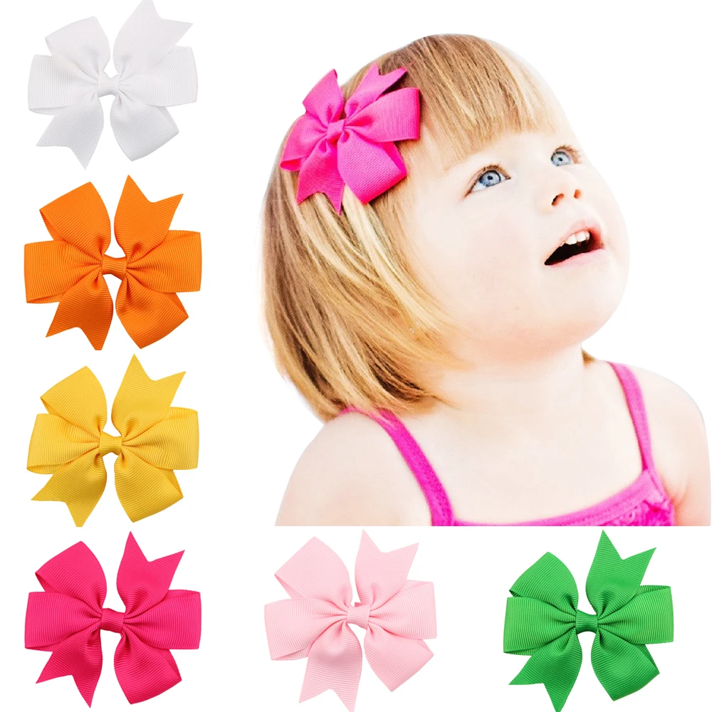

3 INCH 2PCS hair clip bow flower children accessories barrettes kids hairpins boutique for girls headwear
