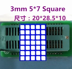 10 шт./лот 3 мм цифровая трубка 5x7 квадратный светодиодный точечный матричный