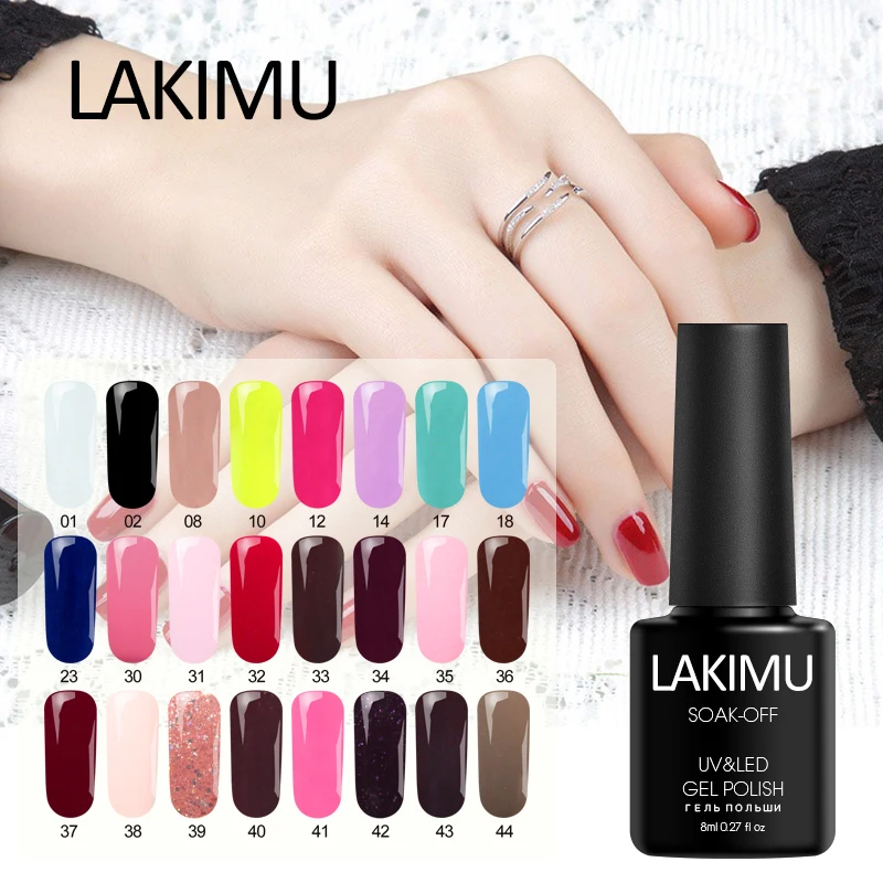 LAKIMU 8 мл гель лаки 2019 24 Цвета Гель лак для ногтей на ногти Красота поли Products co. ltd