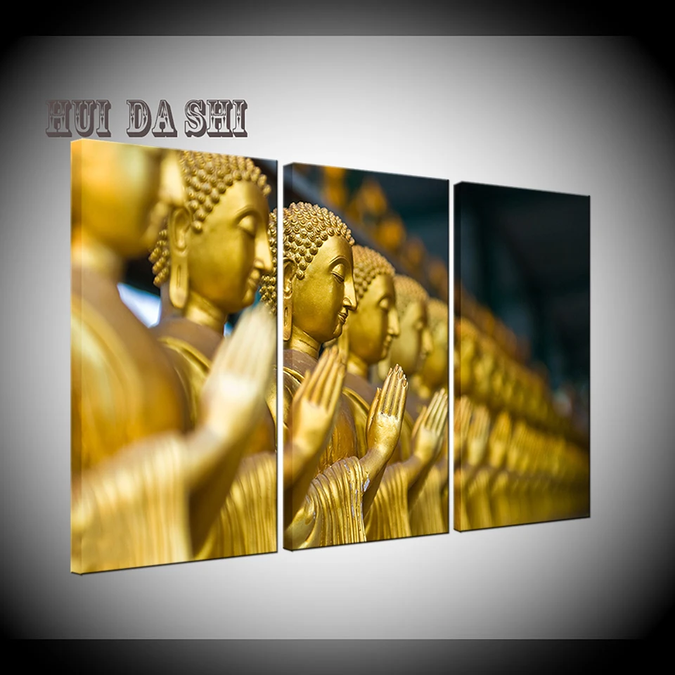 Painting Canvas Living Room Modern Home Decor Poster Modular 5 Panel Buddha Statue Face HD Printed Wall Art Framework Picture | Дом и сад