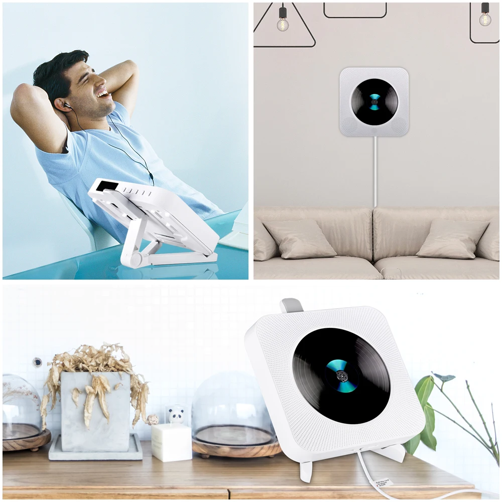 Портативный CD-плеер Bluetooth на стене CD плейер Волкман ЖК-дисплей Дисплей дома аудио