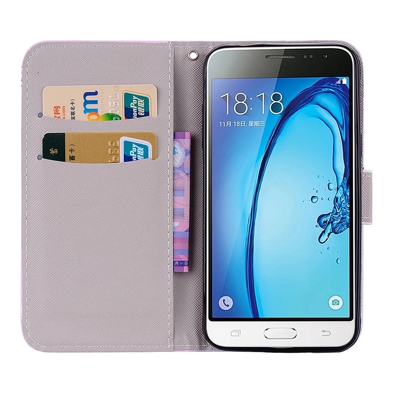 Кожаный чехол для Samsung Galaxy J3 2016 J36 симпатичный флип-кошелек SM J320F J320F/DS J320P J320A J300F J300H