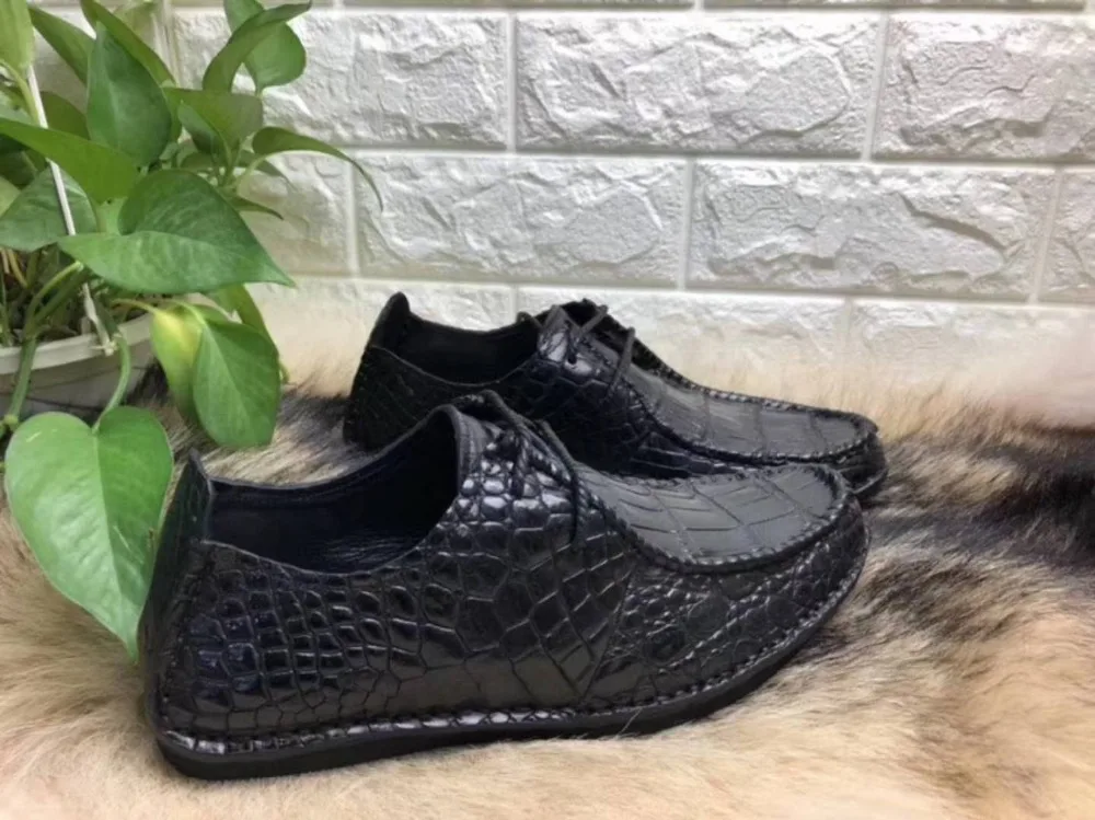 Новинка 2018 дизайнерская модная мужская обувь из 100% натуральной крокодиловой