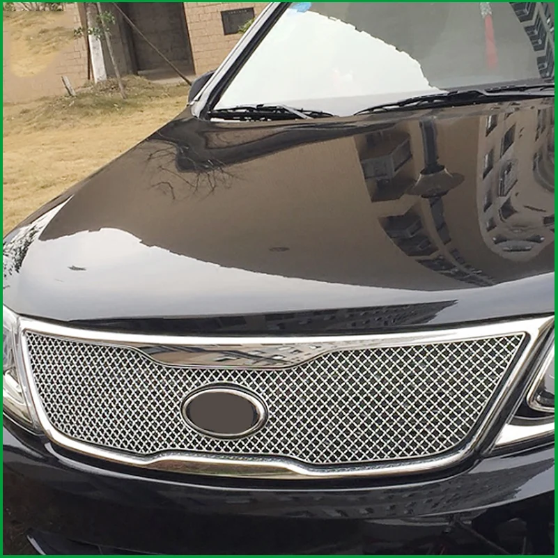 Для KIA Sorento 2013 2014 из нержавеющей стали передний бампер сотовая Центральная