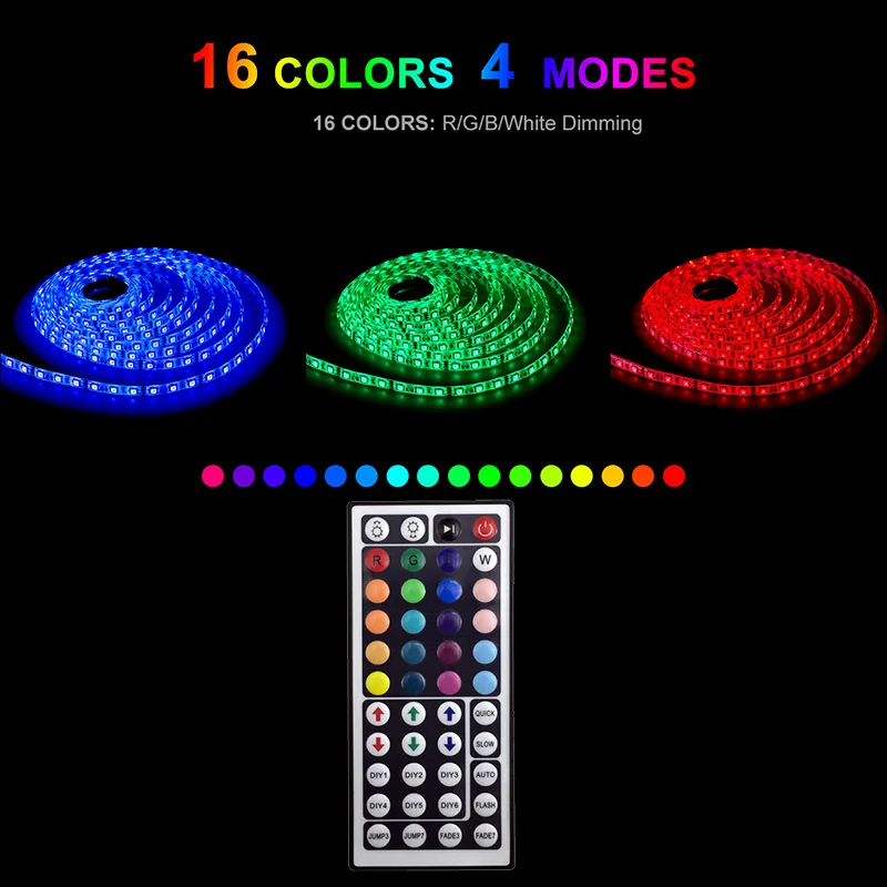 Светодиодная лента 220 В 20 цветов RGB 5 м 10 15 5050 Гибкие светодиоды осветительная