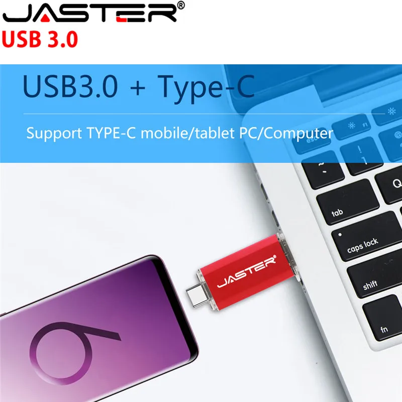 USB флеш накопитель JASTER Type c OTG металлическая мини флешка usb 3 0 8 ГБ 16 32 type otg u флешка|USB