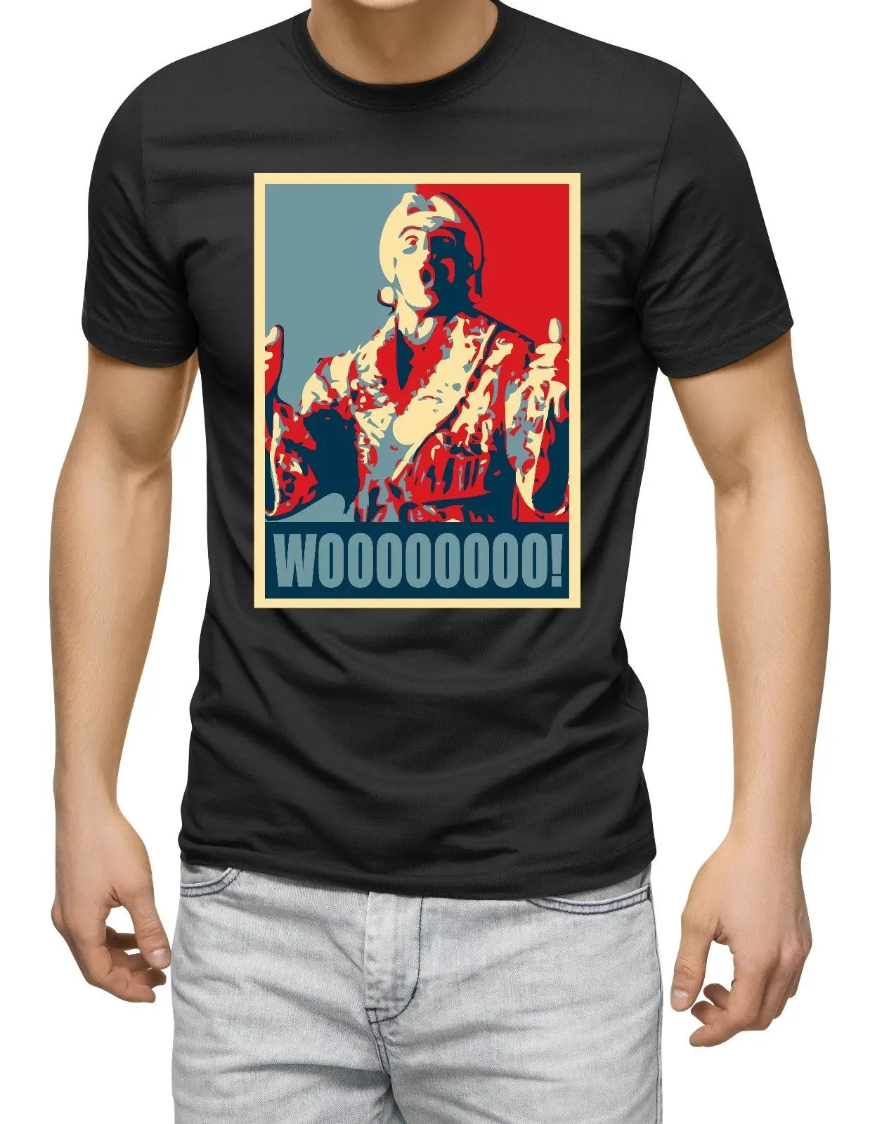 Wooo футболка Ric Flair забавная Ретро борьба природа мальчик классический WWF крутая