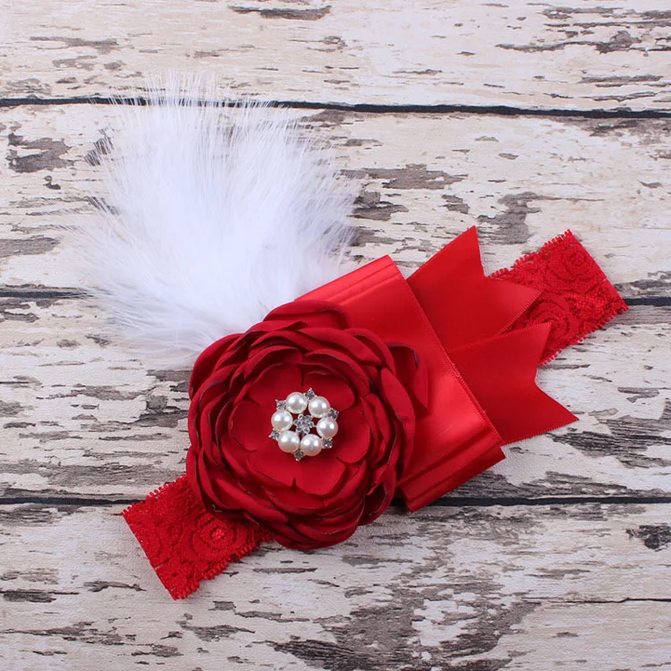 Многослойная повязка для волос с бантом и цветами жемчугом стразами инкрустация