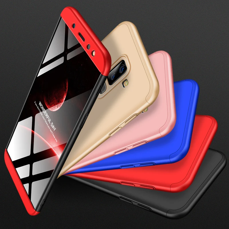 GKK Case for SAMSUNG A6 PLUS 360 Full protection Anti-shock waterproof Hard PC 3 In 1 Design case Samsung Plus Cover | Мобильные