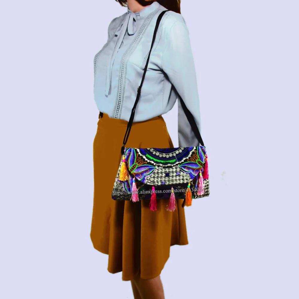 Наплечная Сумка Hmong этническая тайская индийская бохо сумка мессенджер с