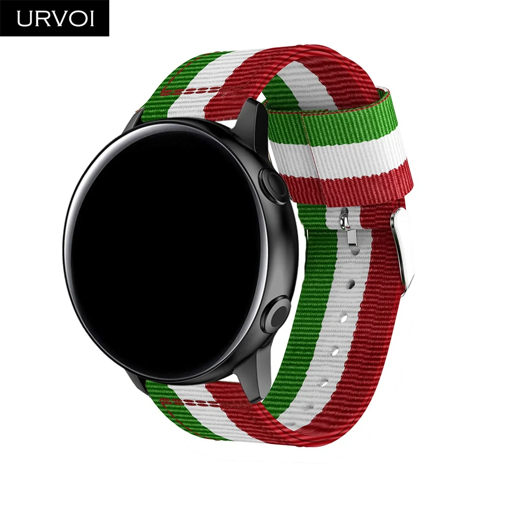 Ремешок нейлоновый URVOI для Galaxy watch active NATO прочный плетеный браслет 42 46 мм|Ремешки