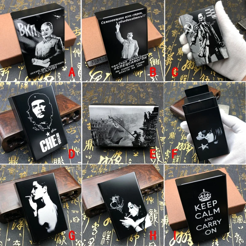 

Individualized Pattern Printed Cigarette Case Aluminum Alloy Metal Storage Box Holder Carrier Container For 20 Cigarettes