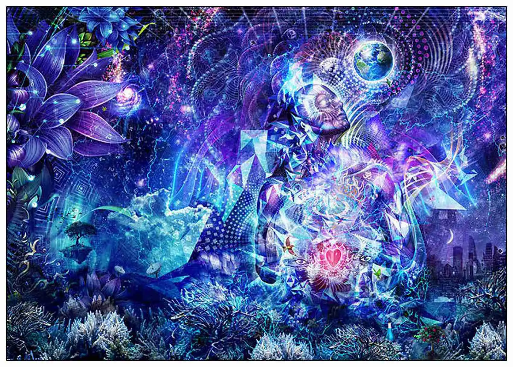 Psychedelic Trippy Tree Abstract painting Vintage Paper Poster Wall Painting Home Decoration 42X30 CM 30X21 CM