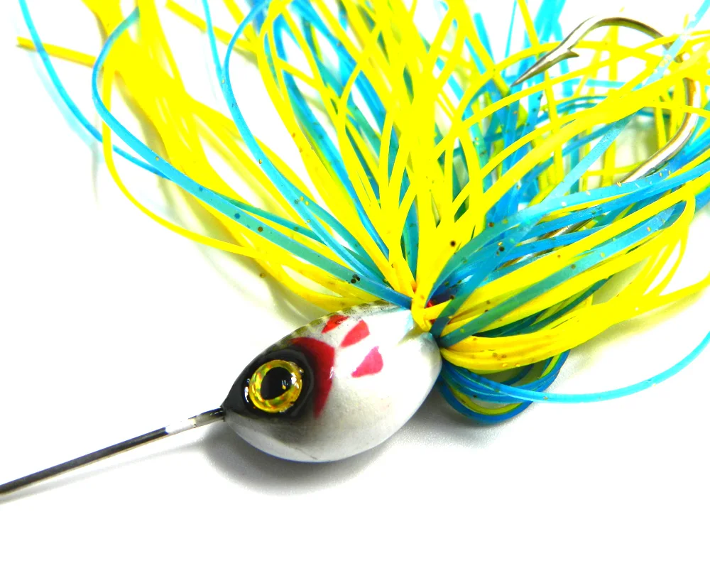 

HENGJIA 20.5G Spinnerbait Silicone Skirt Jig spoon sequins rubber jig fishing Tackle Metal Fishing Lure Wobblers fishing hook