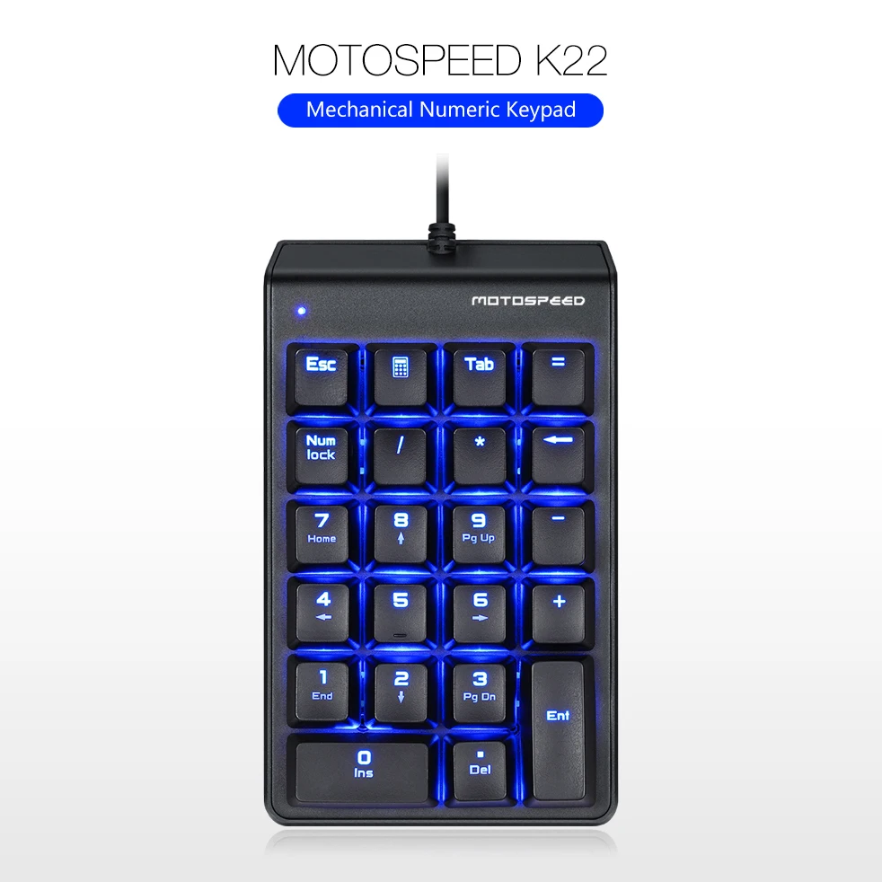 Motospeed K22 механическая мини-клавиатура с цифровой клавиатурой RGB для компьютера PC