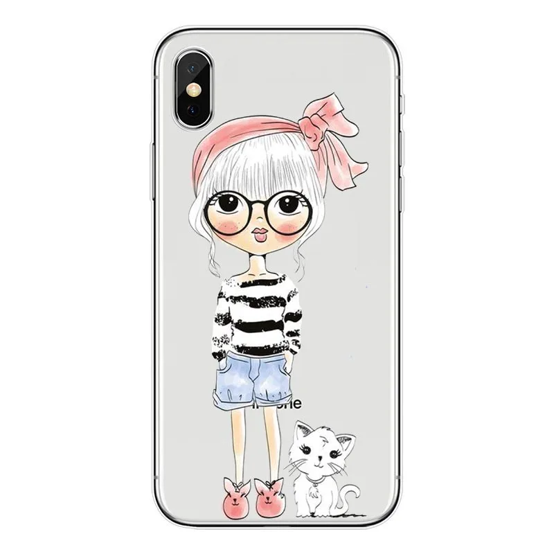 Hot Hand-painted Couple Cartoon Mobile Phone Shell For iPhone XS Max 8Plus 7 6SPlus X 5S Silicone Hand-drawn Girl Cover | Мобильные