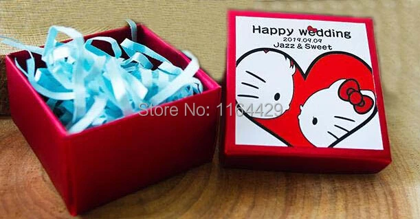 Бесплатная доставка 30 шт./лот Hello Kitty Свадебные аксессуары коробки для конфет