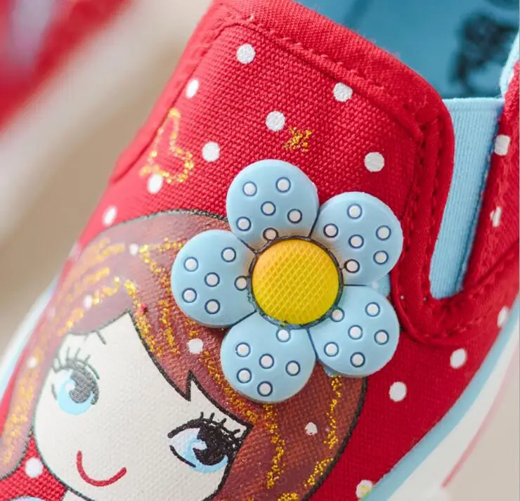 Girls Canvas Shoes 2019 New Spring Breathable Children Flats Polka Dot Fashion Kids Sneakers Princess Low-Top Casual | Детская одежда и