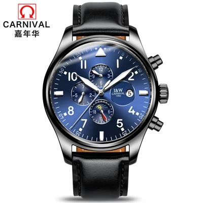 Карнавал сапфир reloj hombre автоматические механические часы для мужчин лучший бренд класса люкс мужские часы светящиеся relogio наручные часы C8764G-11 - Цвет: NO 9