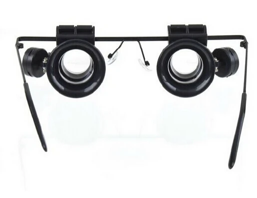 Eyes lighted magnifying glasses type with dual LED lights watch repair manager 9892A 20 times X Headset Fast Shipping | Электронные