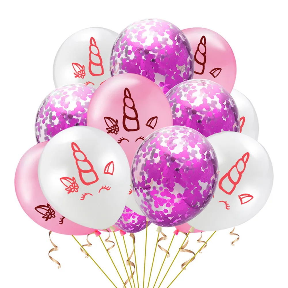 15 шт. воздушные шары Единорог конфетти Babyshower украшения для дня рождения Детские