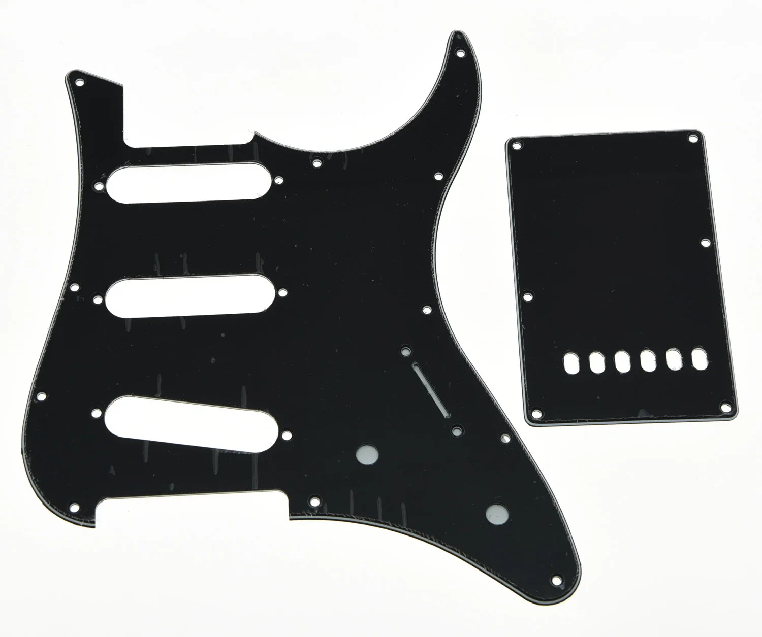 Black 3 Ply Guitar SSS Pickguard w/ Back Plate Screws for Yamaha PACIFICA