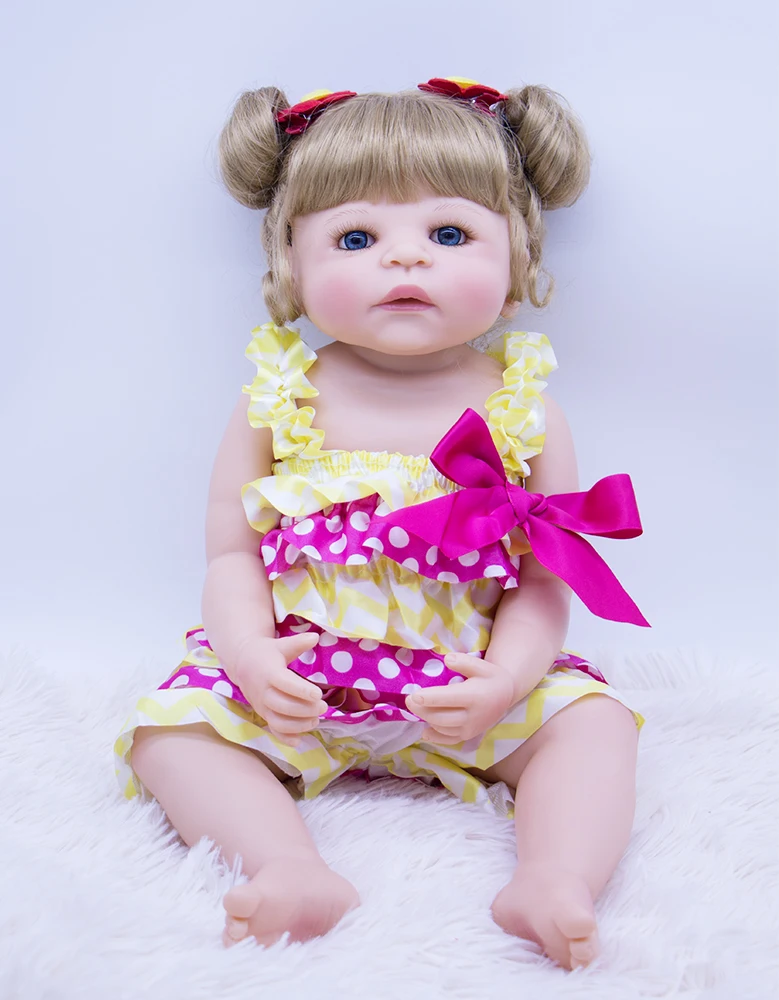 55 см силиконовые куклы Reborn Младенцы Настоящее касание bathe princess bebe playmate как дети