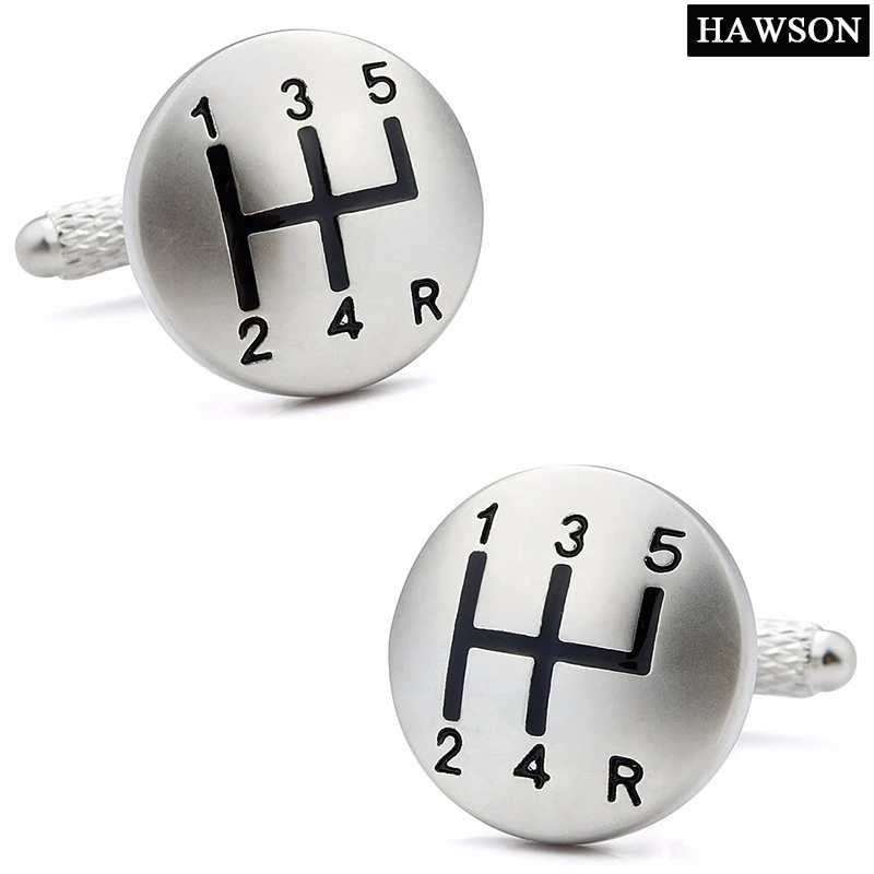 

Trendy Round Cufflinks Fashion Men's Jewelry Metal Car Speed Shifting Device Cuff Links Wedding Shirt Cuff Button