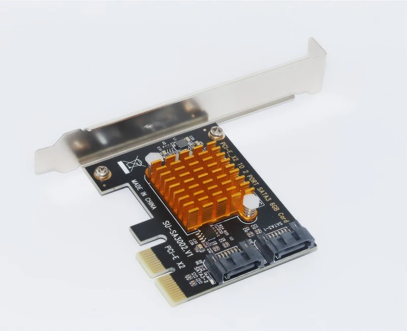 PCIe PCI Express для SATA 3 0 карты с кронштейном 2 порта III 6 Гбит/с адаптер ASMedia1062 большой