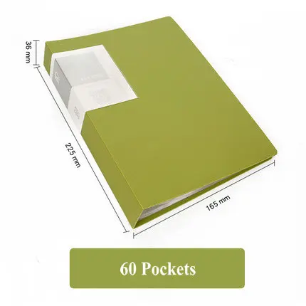 60 Pockets Несколько карманов А5 Папка буклет офисная бумага Органайзер Сумка для документов Прозрачная ПВХ сумка дисплей книга - Цвет: 60 Pockets
