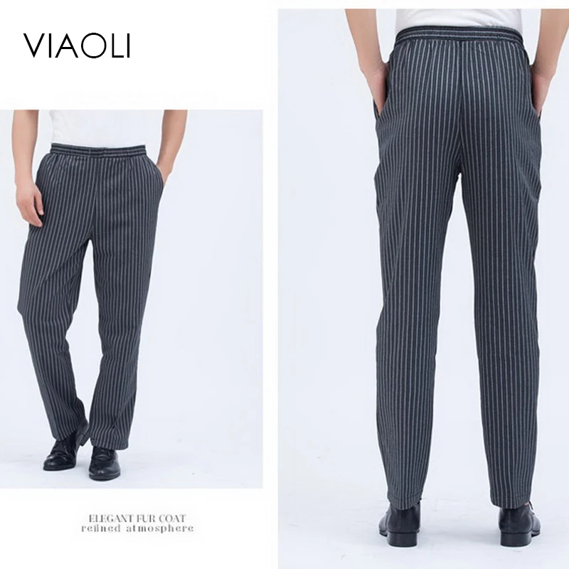 Мужские брюки кухонные униформа шеф повара для женщин с эластичным поясом