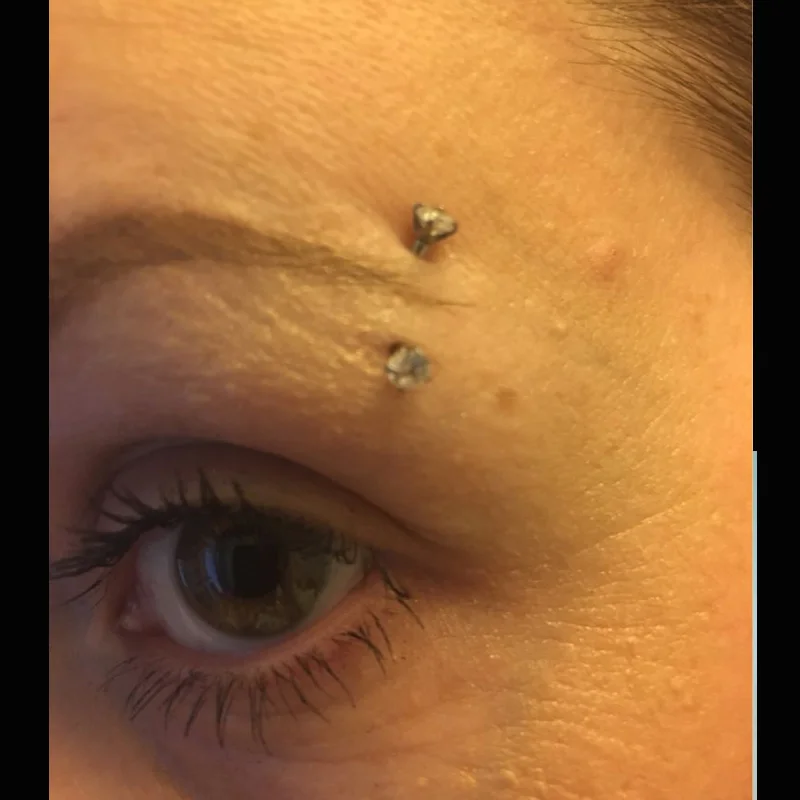 Изогнутое Кольцо для бровей из нержавеющей стали с фианитом 16 г 2 шт. | Украшения и