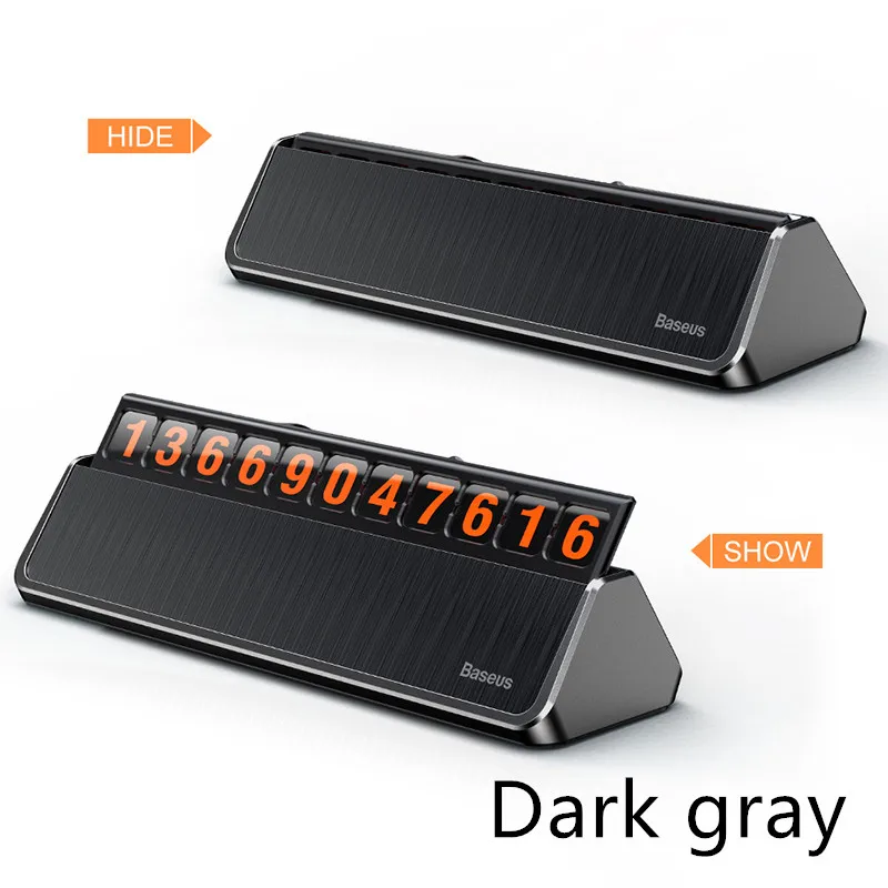 Dark gray Baseus автомобильный Стайлинг наклейка Временная Автостоянка телефонная карточка пластина Автомобильный парк стоп автомобильный Стайлинг автомобильные аксессуары - Название цвета: Dark gray