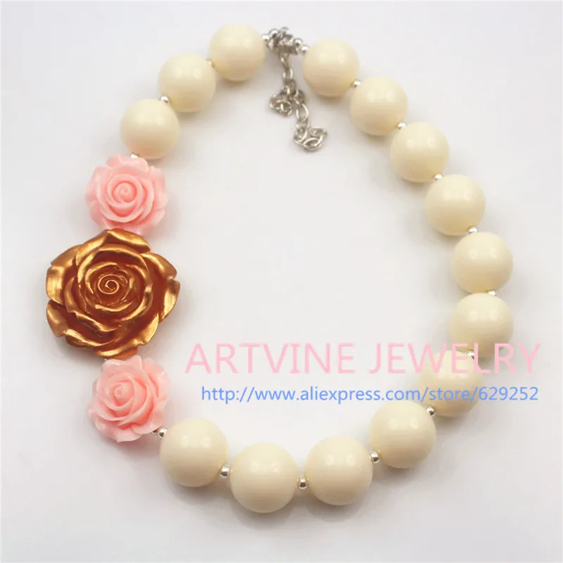 Крупные бусины из золотистого персика цвета слоновой кости 2 шт. массивное