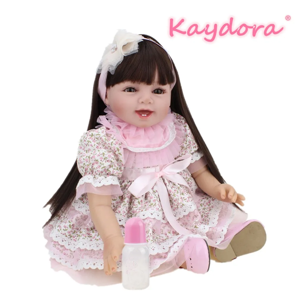 Кукла Принцесса Kaydora 22 дюйма длинные волосы детский Реборн 55 см силиконовая