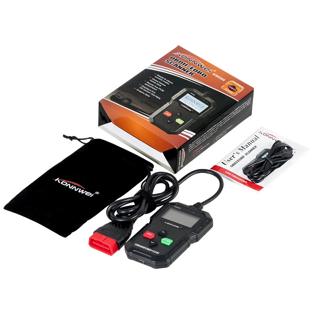 OBD2 диагностический инструмент KONNWEI KW590 Автомобильный сканер универсальный