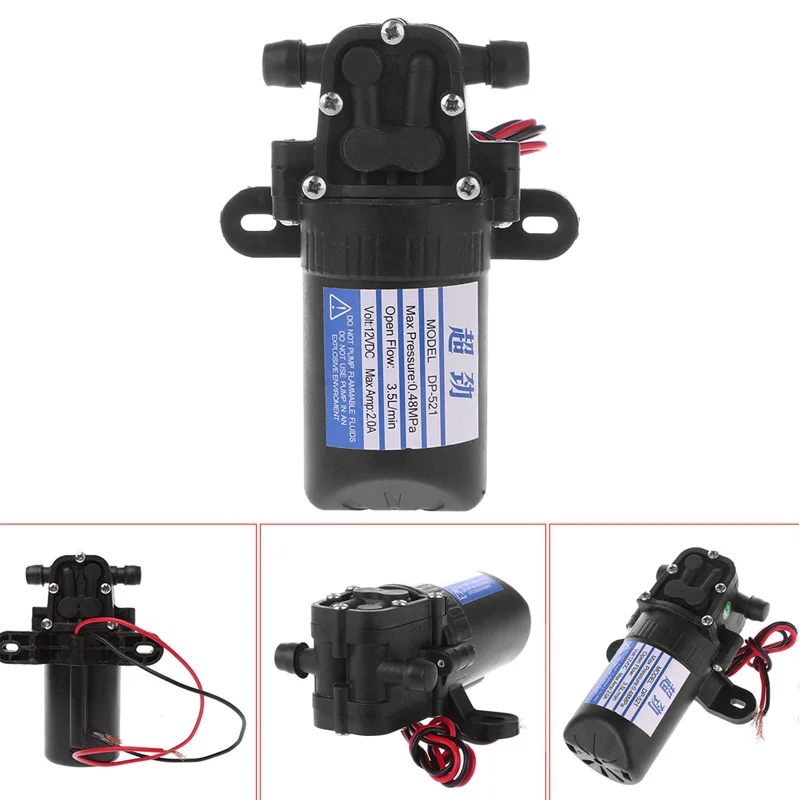 DC 12V 3.5L/мин 0.48MPa 70 PSI диафрагма высокого давления самовсасывающий водяной насос