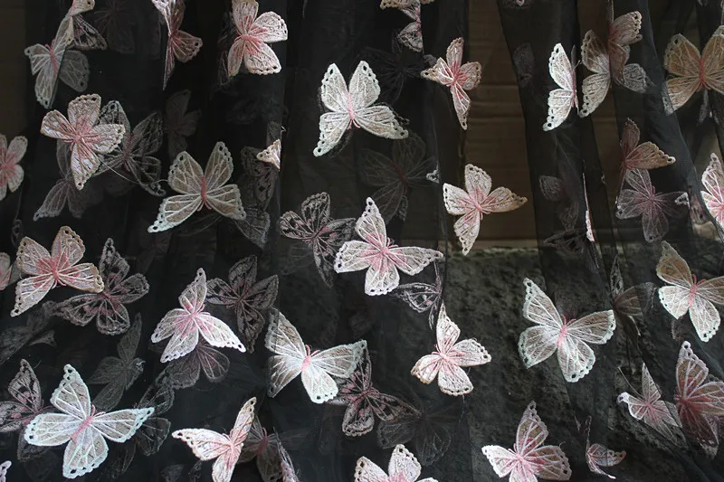 JaneYU черное Сетчатое нижнее сверхмощное платье из ткани с вышивкой бабочки хенд