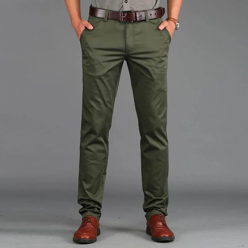 

Spring Autumn Pants Men's Trousers Casual Fashion Slim Fit Cotton Trousers Solid Straight Pantalon Homme Plus Size 29-42 Pants