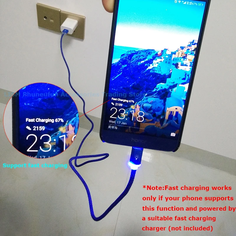8 мм Длинный USB разъем типа C штекер кабеля светодиода 100 см Cabel для UMI Plus E Max Z UMIDIGI S2